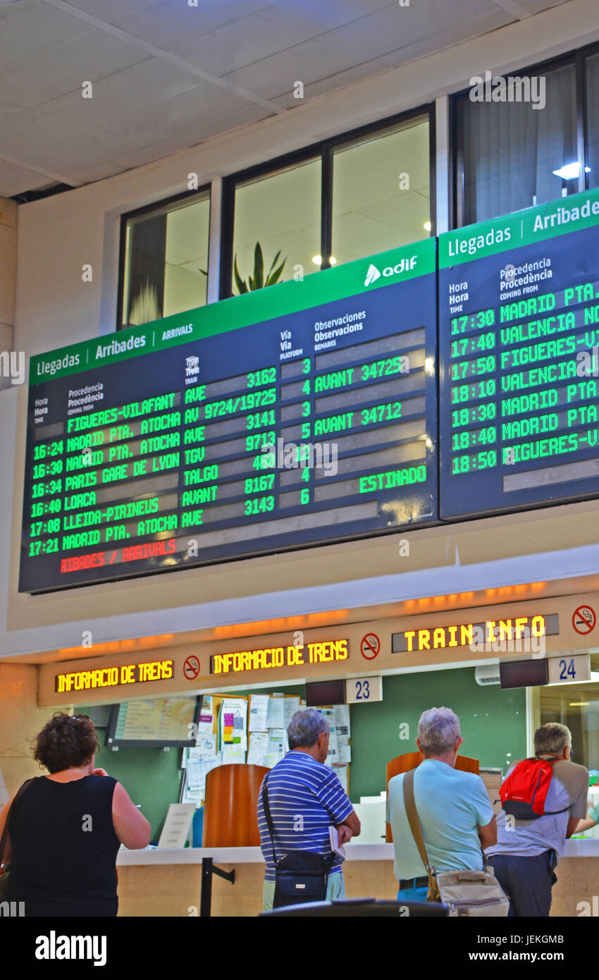 Barcelo Sants railway station, Barcelona, Catalonia, Spain Stock Photo