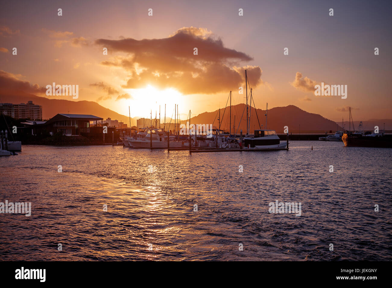 The Pier at sunset, Cairns, Queensland, Australia Stock Photo