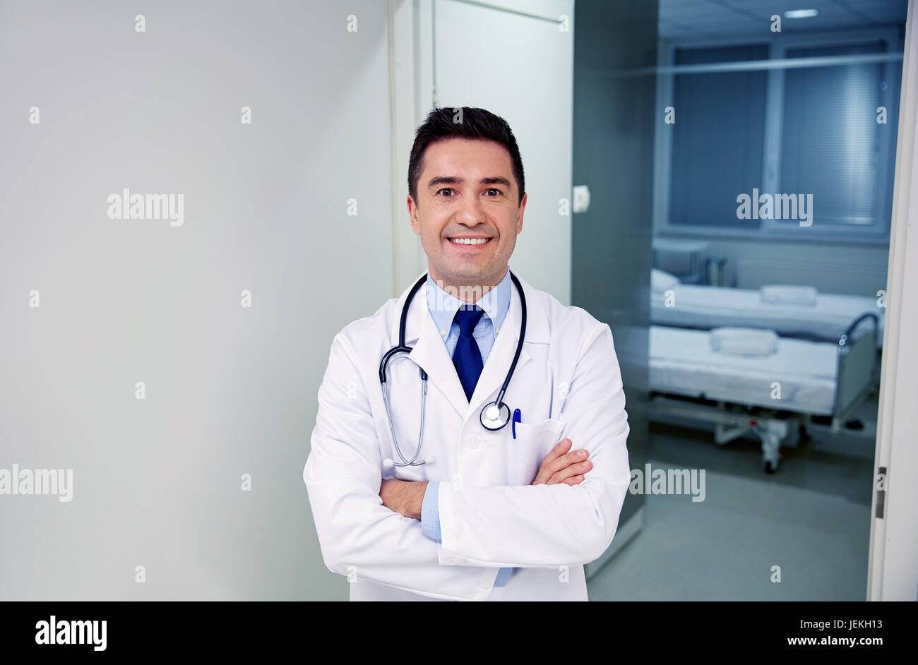 Cheerful latin doctor stethoscope hi-res stock photography and images ...