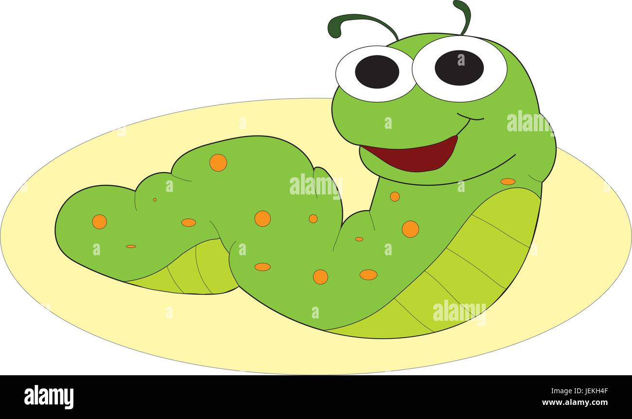 Colorful drawing green caterpillar happy hi-res stock photography and  images - Alamy