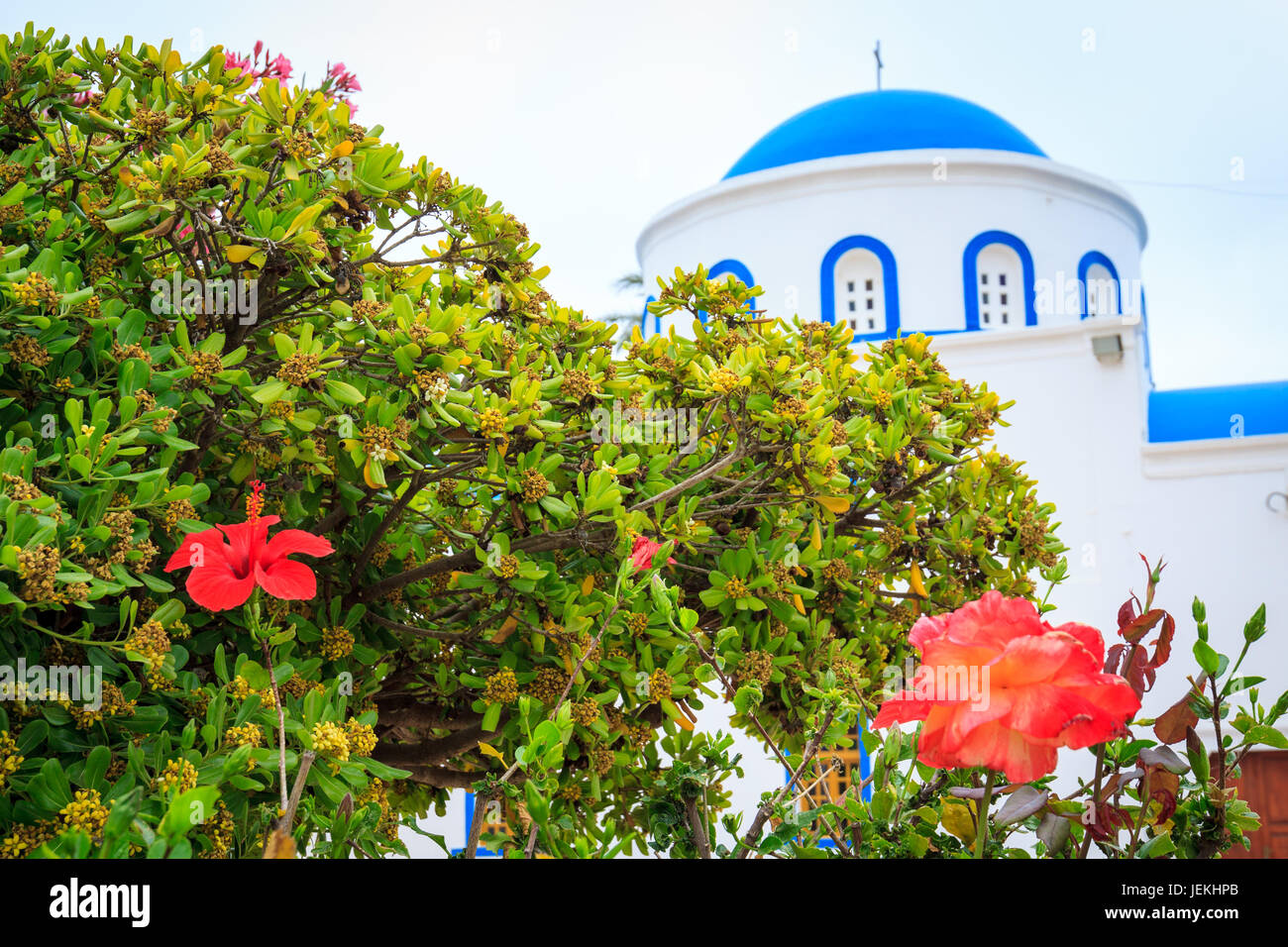Church of the Nativity of the Blessed Virgin Mary in Kardamena, kos island in Greece. Stock Photo