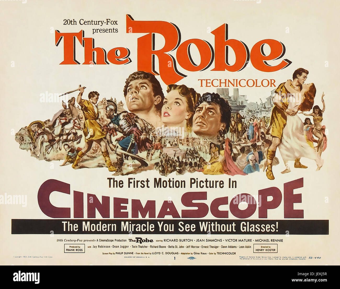 THE ROBE 1953 20th Century Fox film with Jean Simmons, Richard Burton,  Victor Mature Stock Photo - Alamy