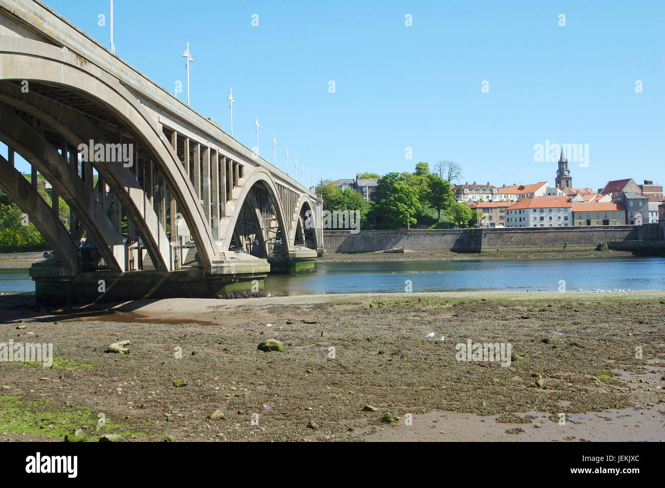 Berwick upon tweed and the new road bridge Stock Photo Alamy