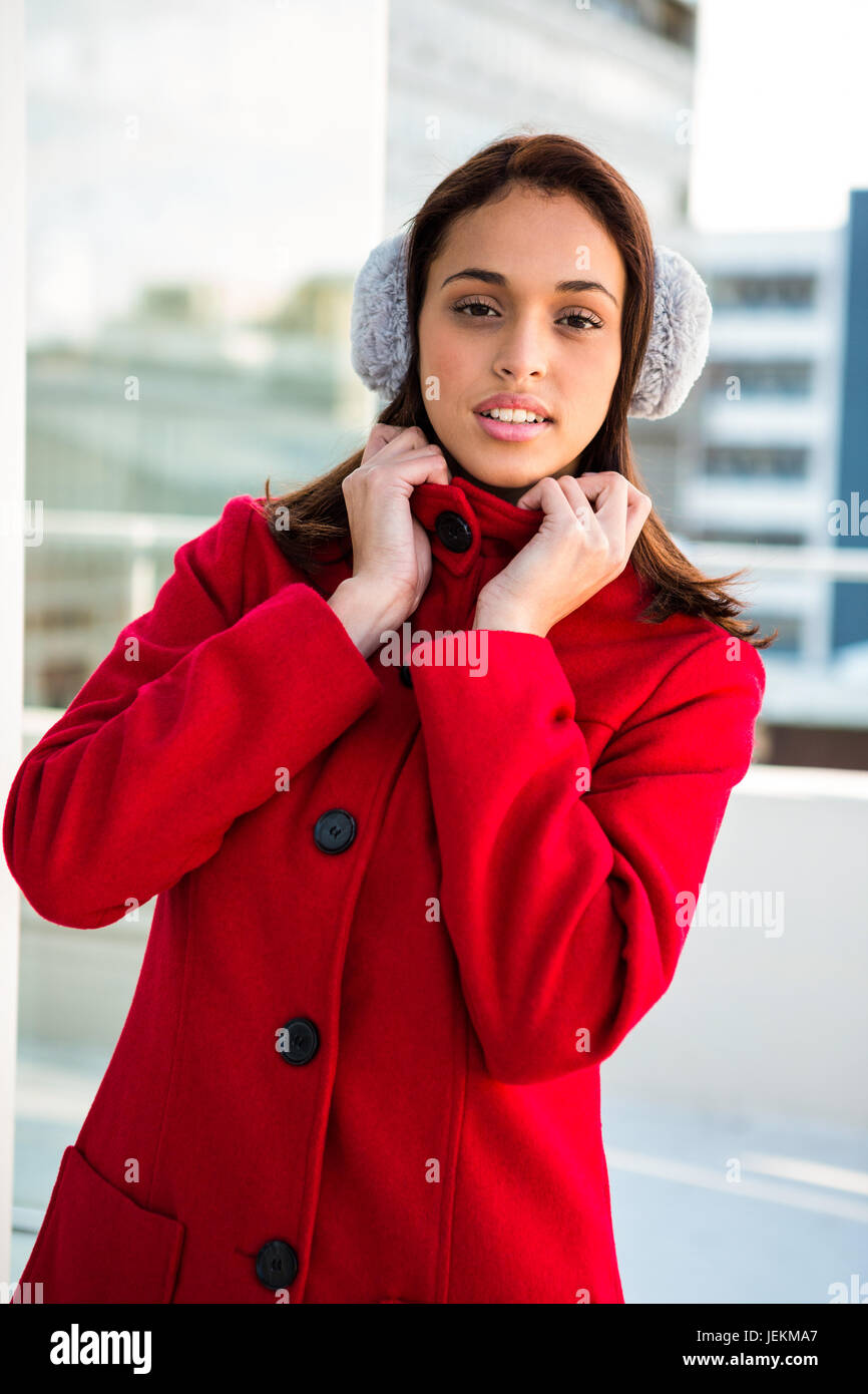 Portrait of women wearing coat Stock Photo Alamy