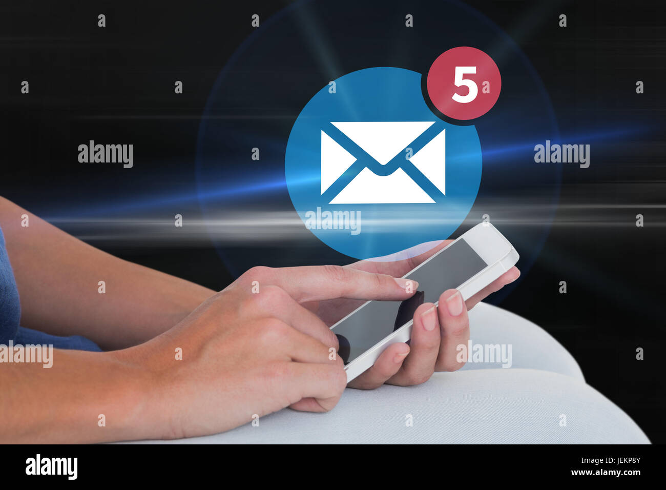 Receiving Phone Receiving phone notification woman hi-res stock photography and images ...