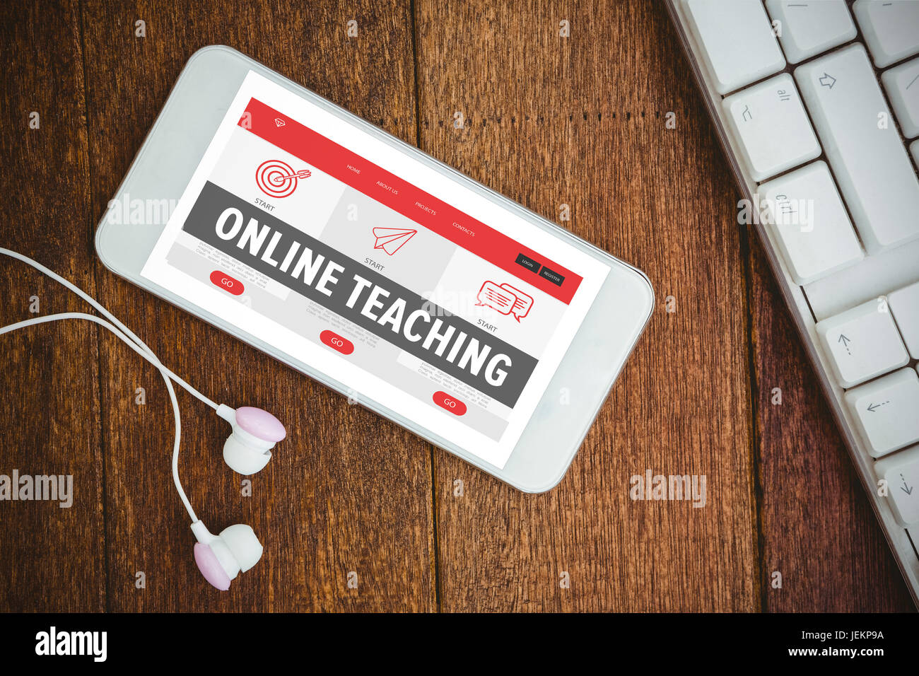 Composite image of online teaching interface Stock Photo