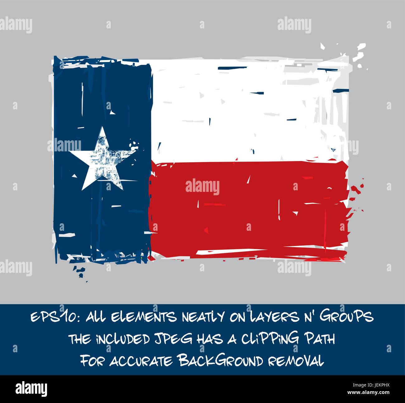 Texan Flat Flag - Vector Artistic Brush Strokes and Splashes. Grunge ...