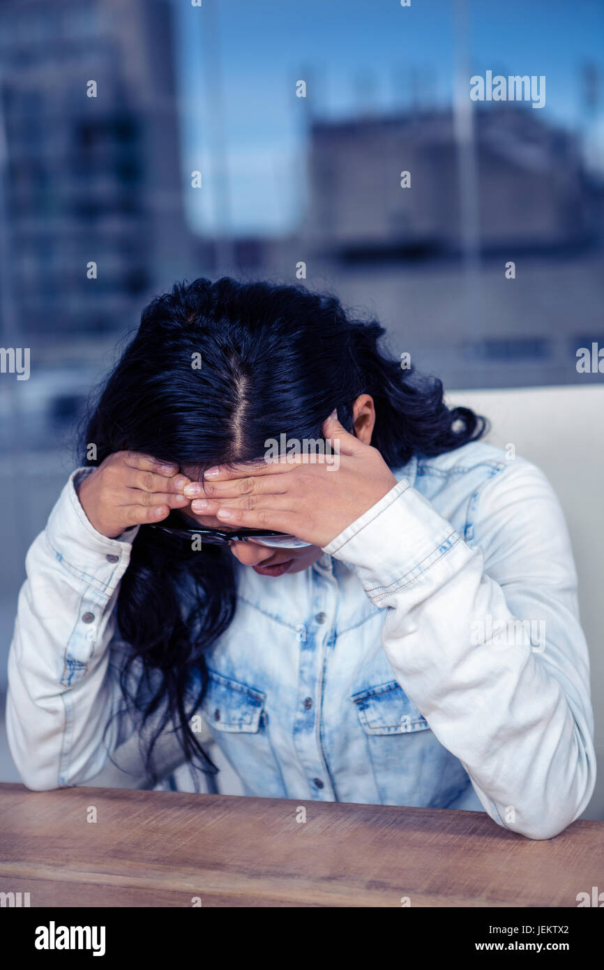 Troubled asian woman hands hi-res stock photography and images - Alamy