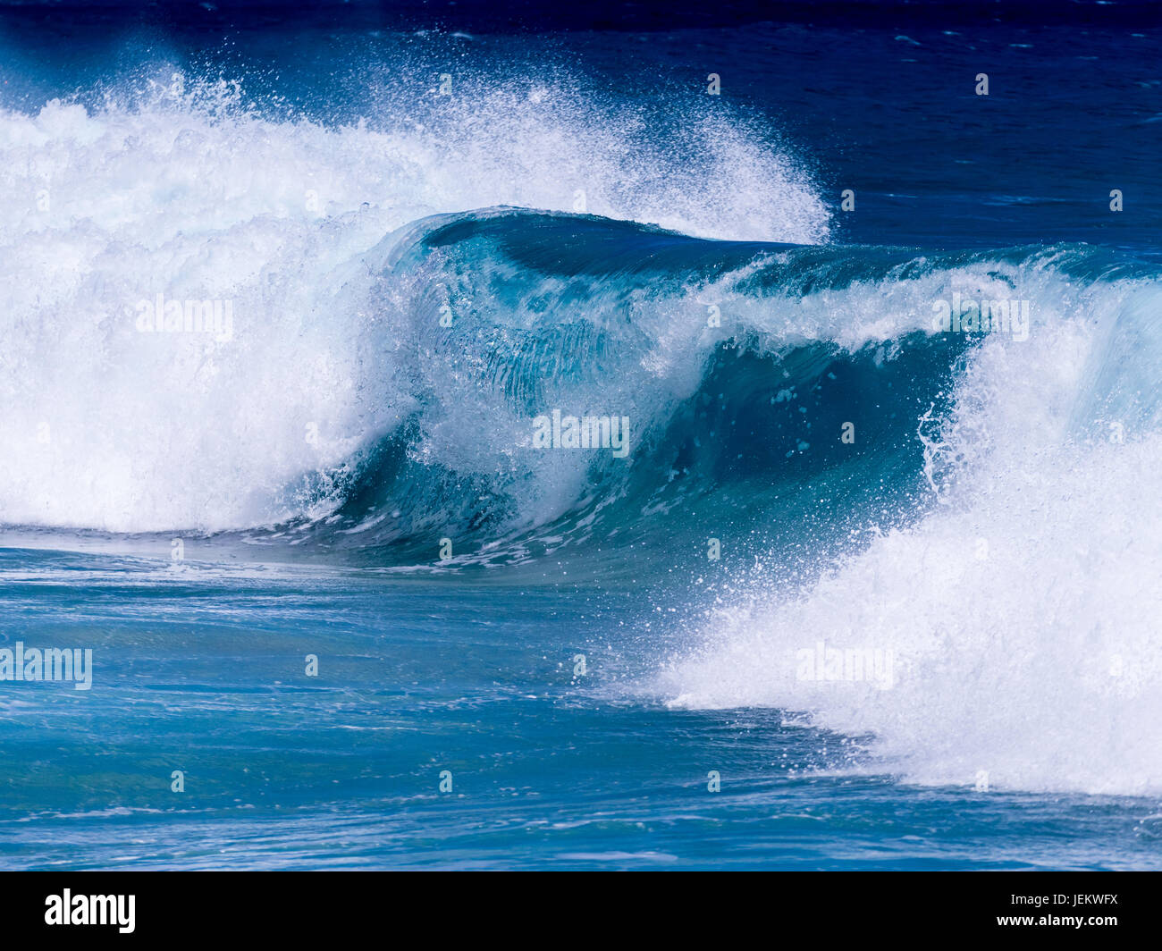 Frozen motion of ocean waves off Hawaii Stock Photo