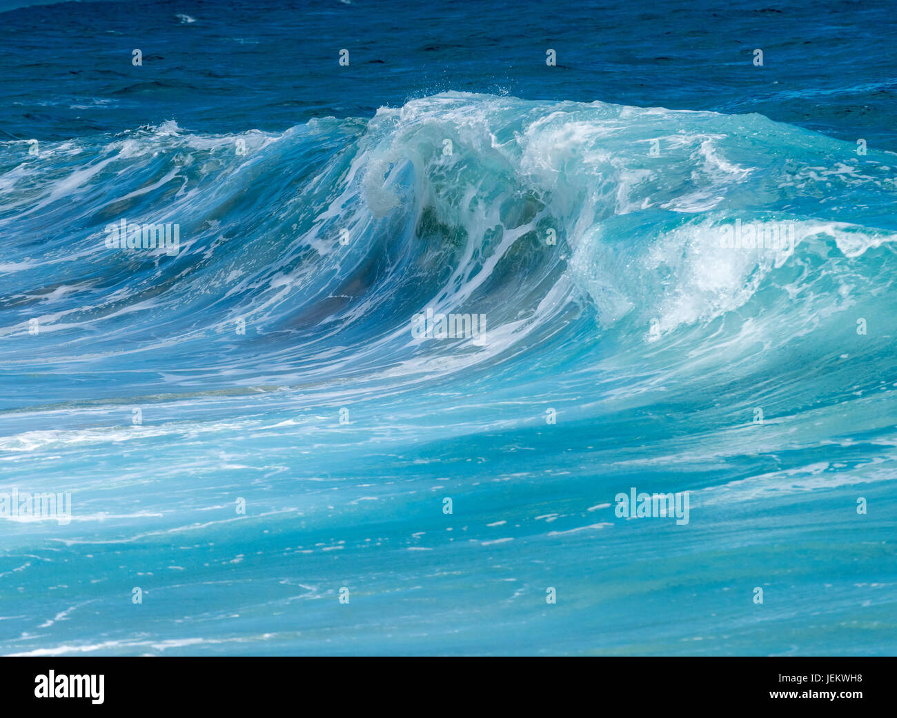 Frozen motion of ocean waves off Hawaii Stock Photo