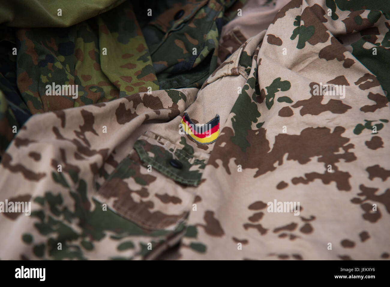 Close up on German flag on military uniform Stock Photo