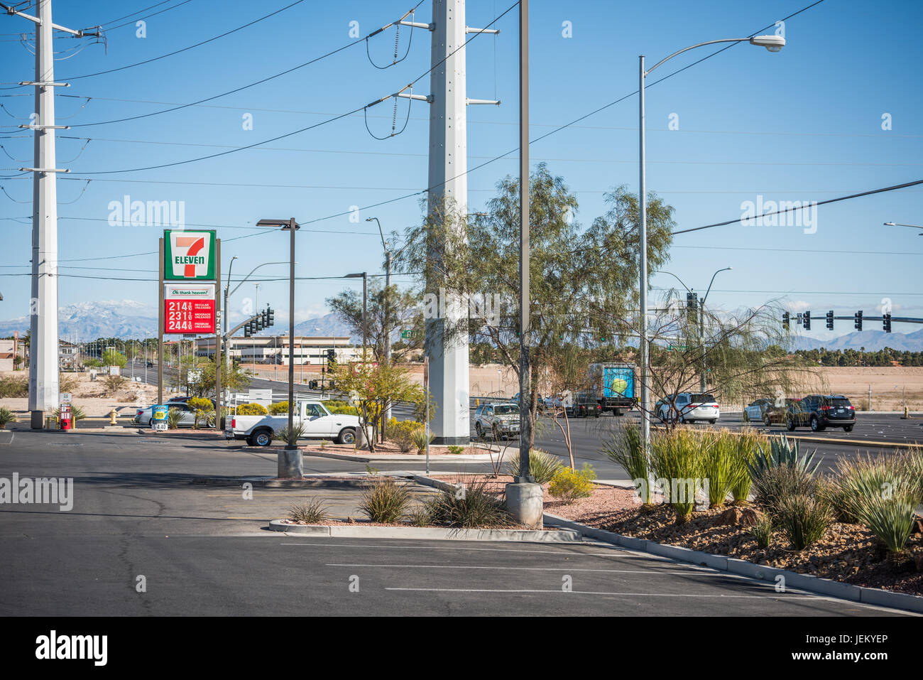 Commercial strip development in western Las Vegas Stock Photo