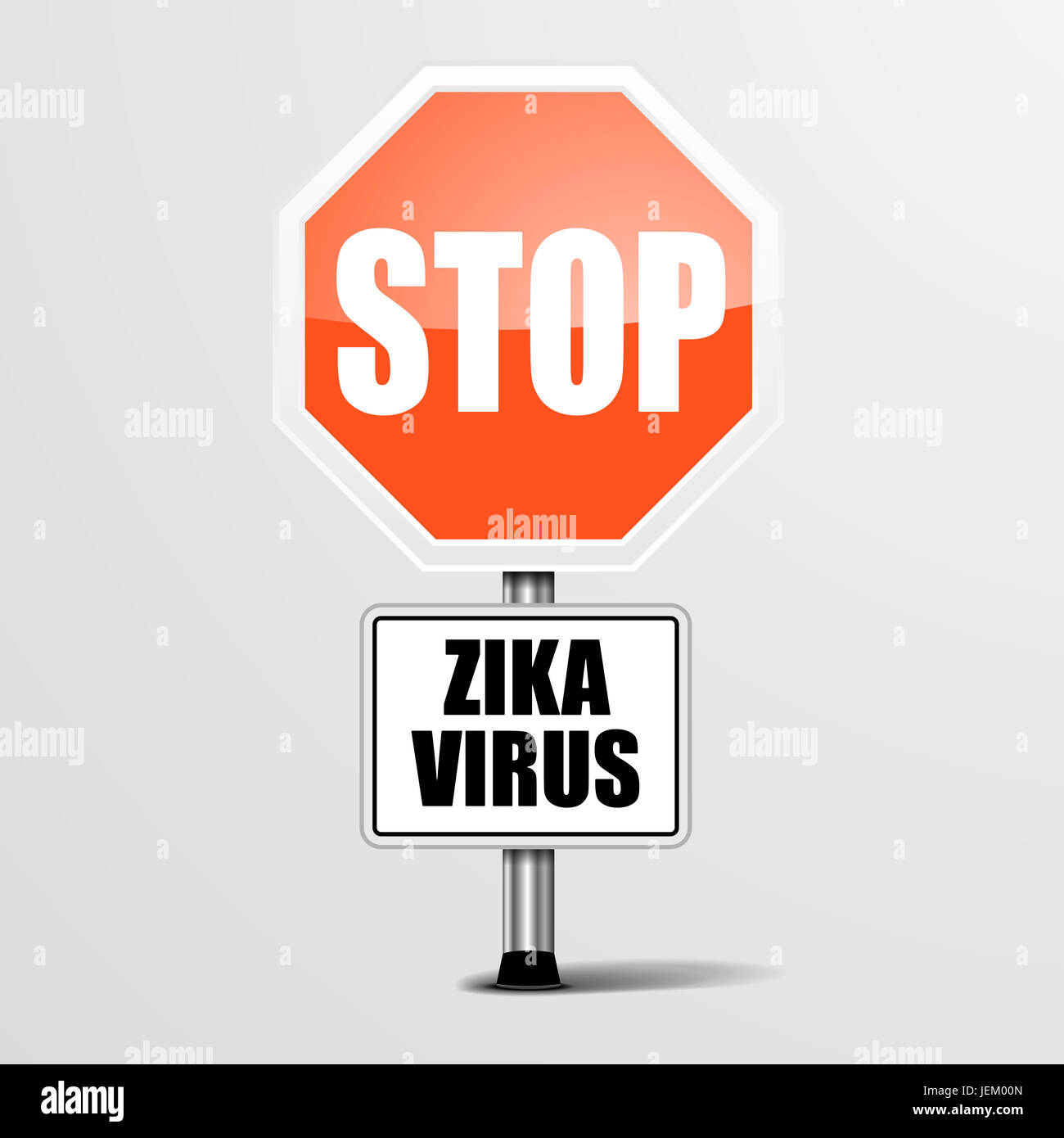 RoadSign Stop Zika Stock Photo