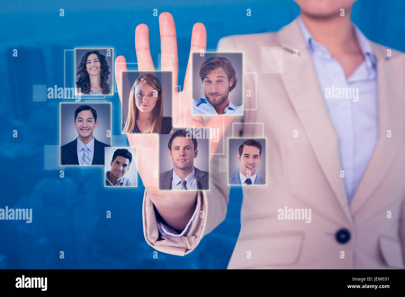 Composite image of businesswoman touching Stock Photo Alamy