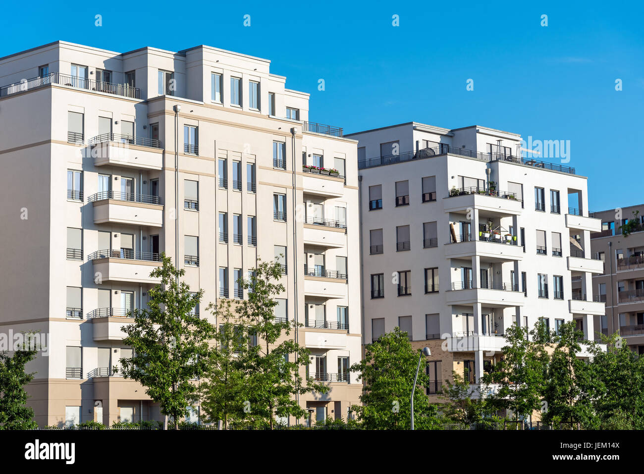 Modern white apartment houses seen in Berlin, Germany Stock Photo - Alamy