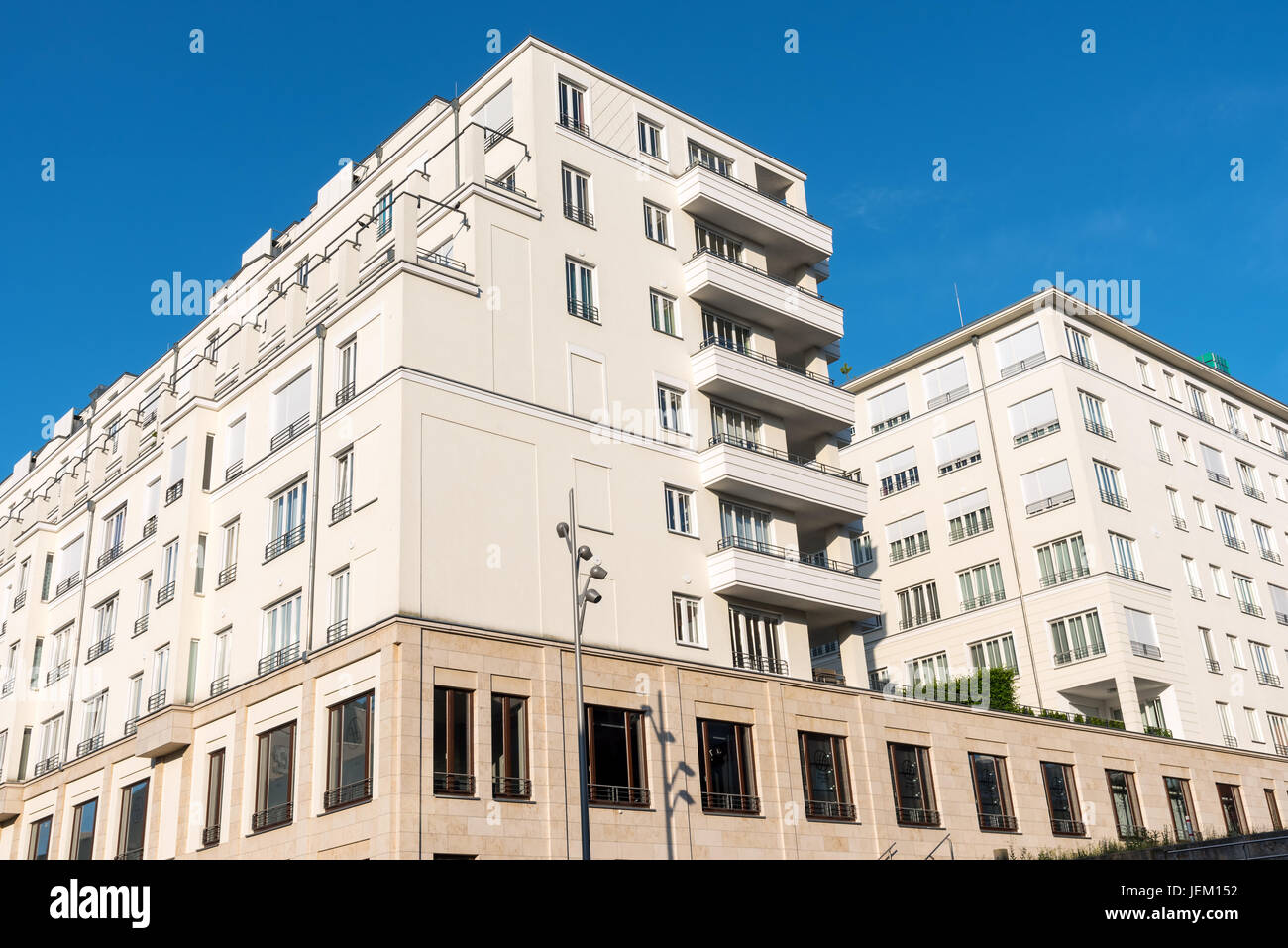 Big white apartment house seen in Berlin, Germany Stock Photo - Alamy