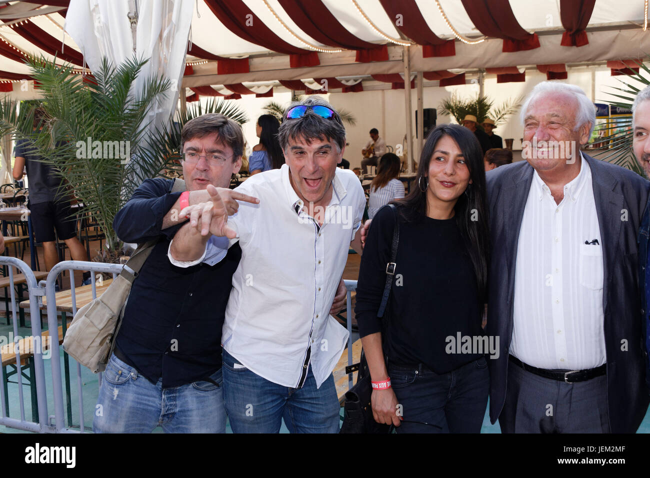 Paris, France. 23th June, 2017. Jean-Christophe Le Texier (Tex), Cindy  Geney and Marcel Campion attend 2017 Fête des Tuileries, on June 23, 2017  in Pa Stock Photo - Alamy