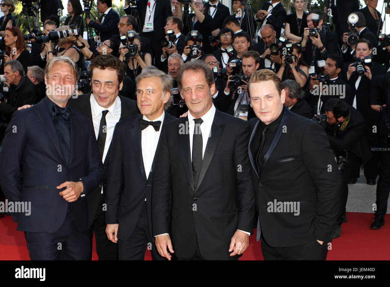 70th annual Cannes Film Festival - 'The Beguiled' - Premiere  Featuring: Christoph Waltz, Benicio del Toro, Vincent Lindon, Mads Mikkelsen, Benoit Magimel Where: CANNES, France When: 23 May 2017 Stock Photo