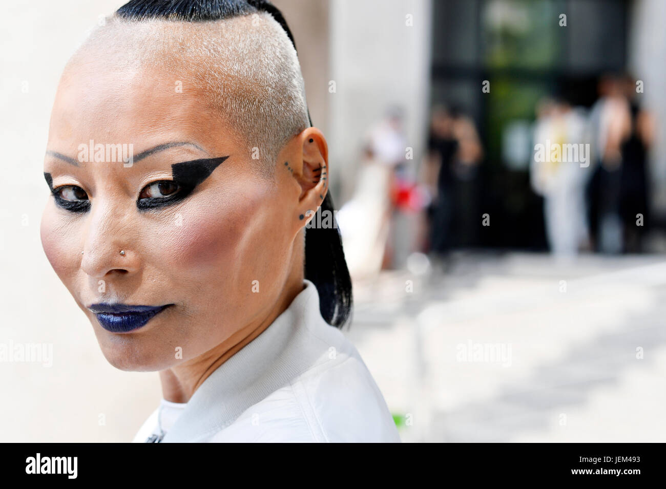 Lala Hwahwa at Rick Owens, Paris Fashion Week Men 2017-2018, Palais de Tokyo, Paris 16th, France Stock Photo