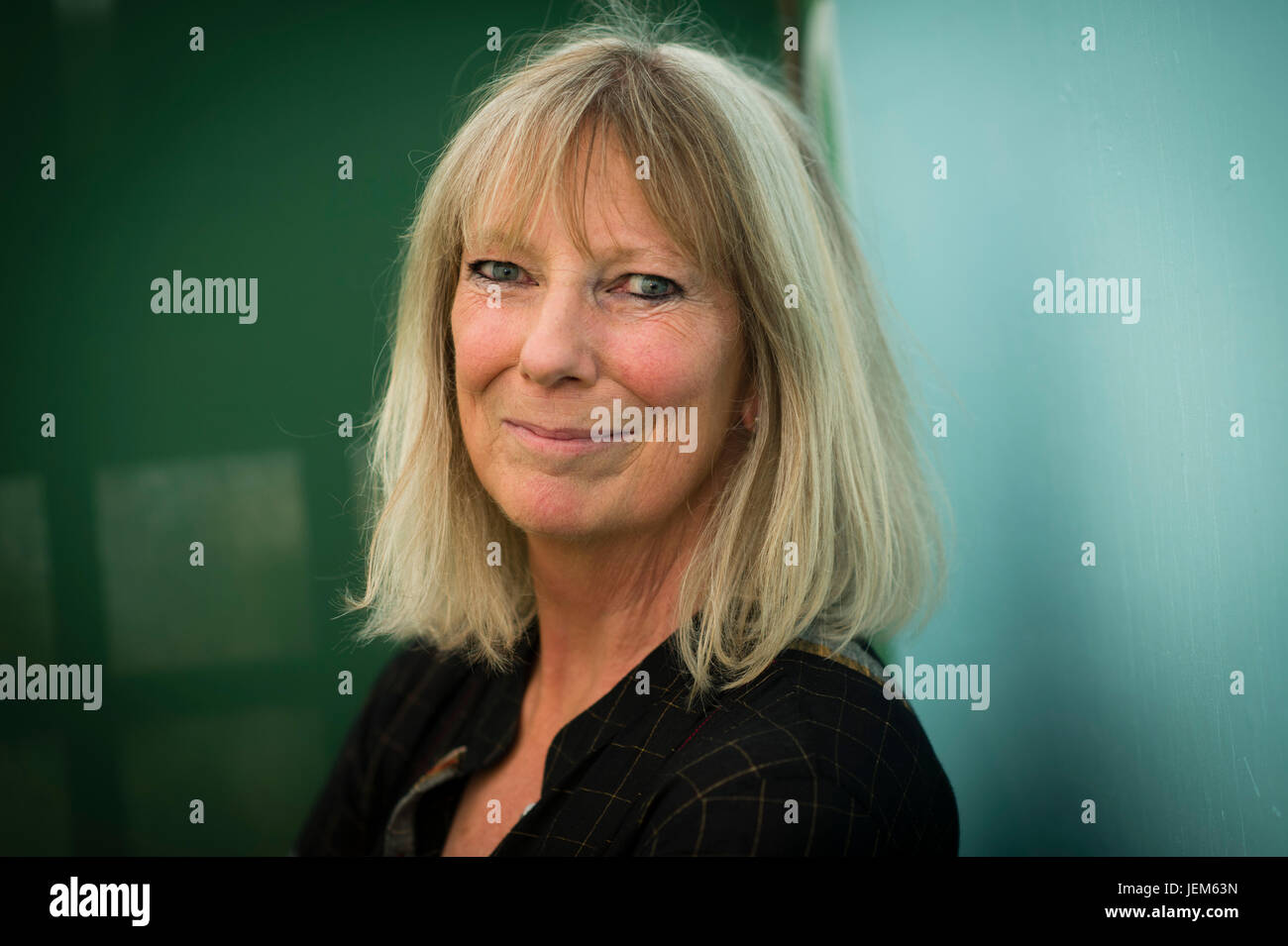 Lucy Hughes-Hallett , British cultural historian, biographer and novelist. Winner of the 2013  Samuel Johnson Prize for non-fiction for her biography of the Italian writer Gabriele D'Annunzio. Pictured at the 2017 Hay Festival of Literature and the Arts, Hay on Wye, Wales UK Stock Photo