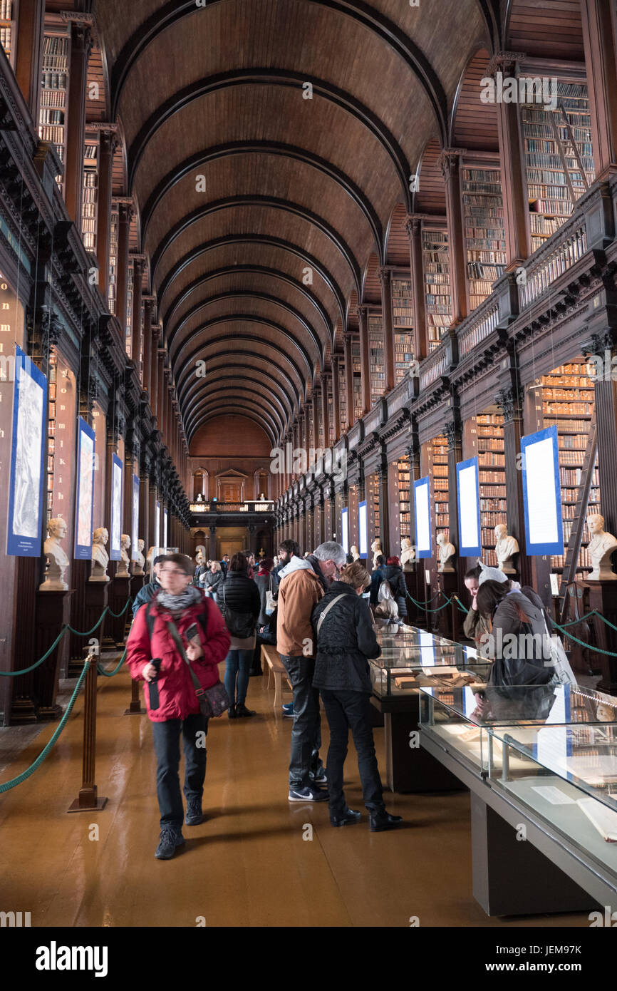 Interior view of Trinity College Library, Dublin, Ireland Stock Photo Alamy