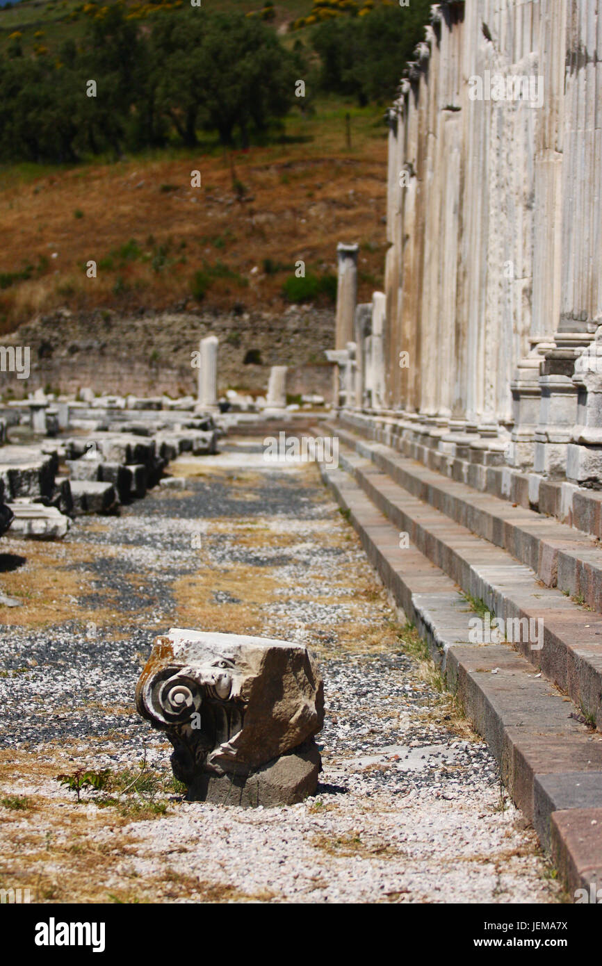 Antique city of Pergamon, Ruins of ancient Asclepion and Acropolis in Bergama, Izmir Stock Photo