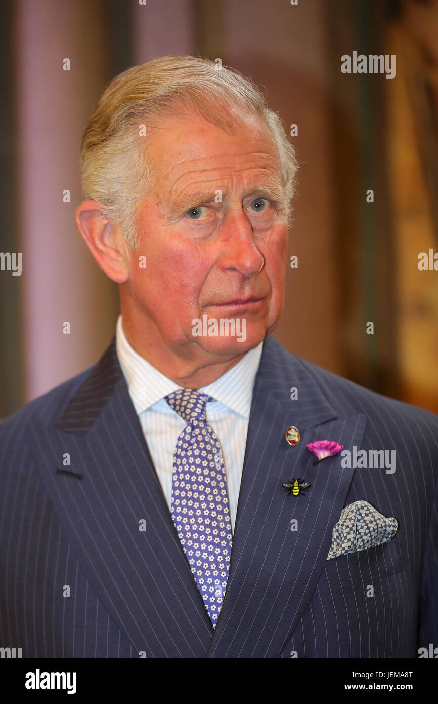 The Prince of Wales attends a reception in Manchester Town Hall to