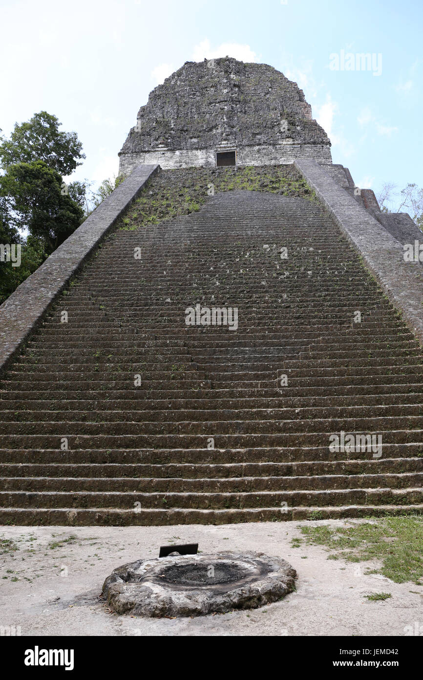 Temple V at Tikal, Guatemala, Central America Stock Photo