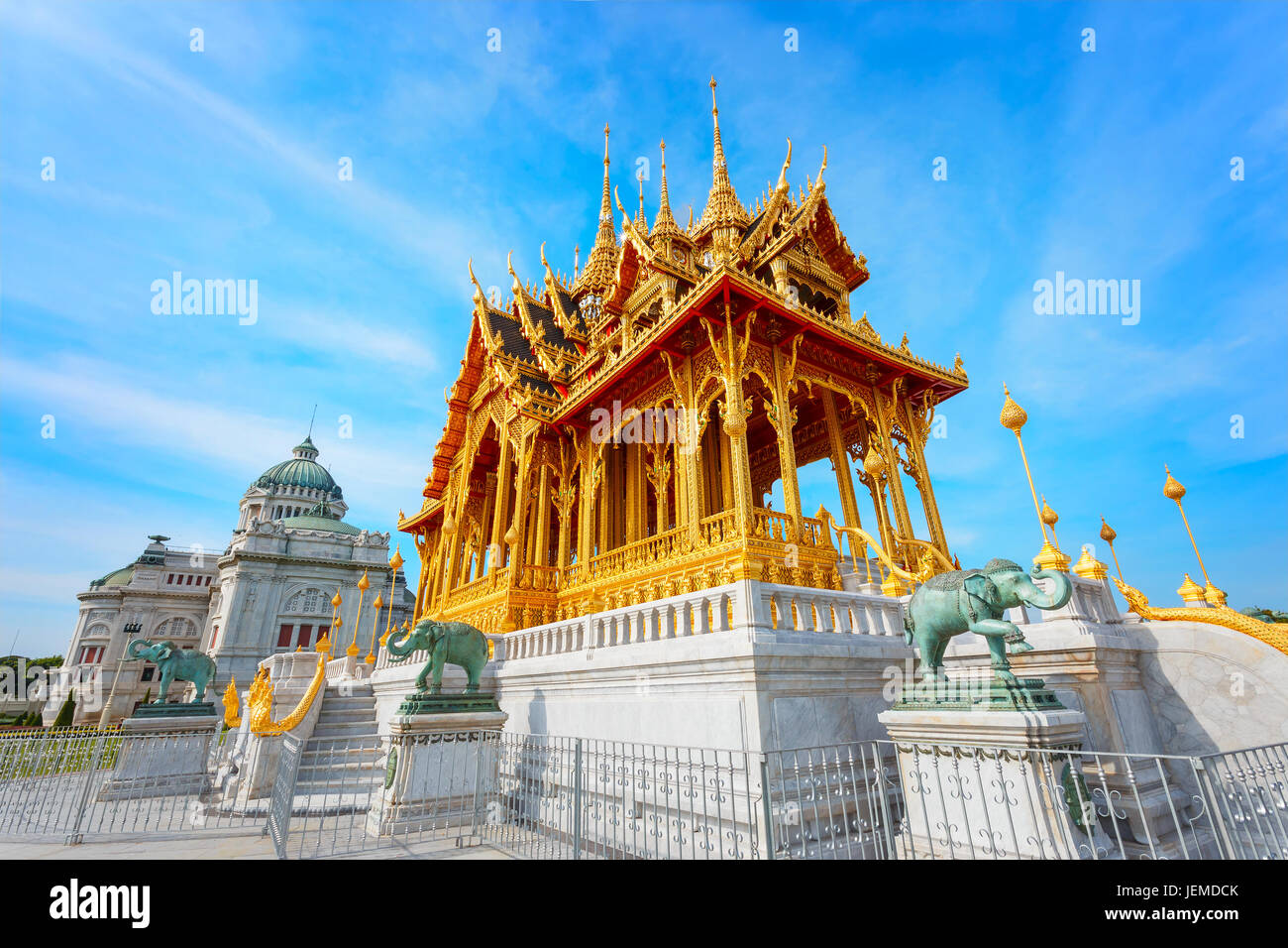 Ananta Samakhom Throne Hall with Barom Mangalanusarani Pavilion at the Royal Dusit Palace in Bangkok, Thailand Stock Photo