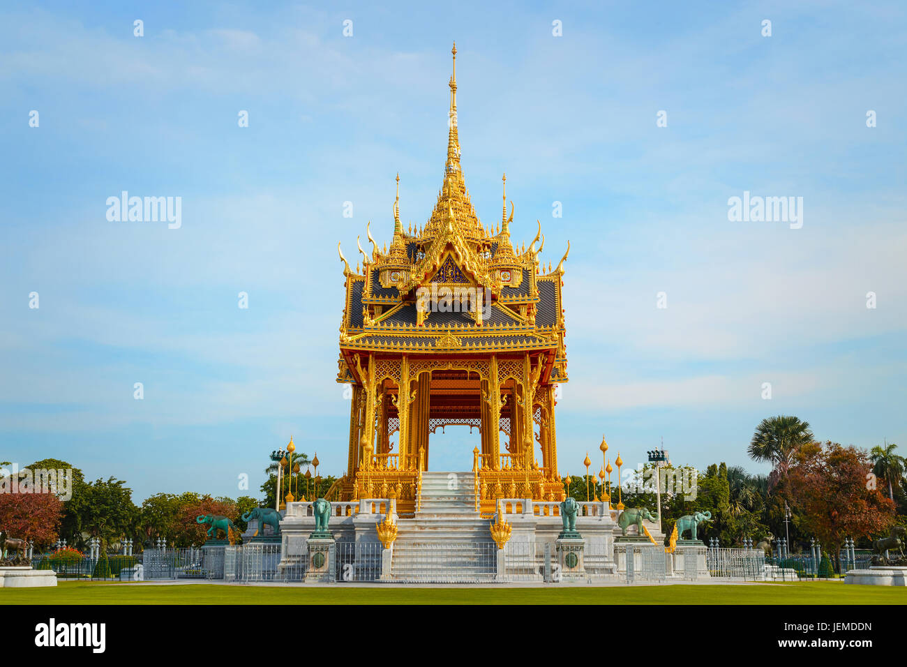 Ananta Samakhom Throne Hall with Barom Mangalanusarani Pavilion at the Royal Dusit Palace in Bangkok, Thailand Stock Photo