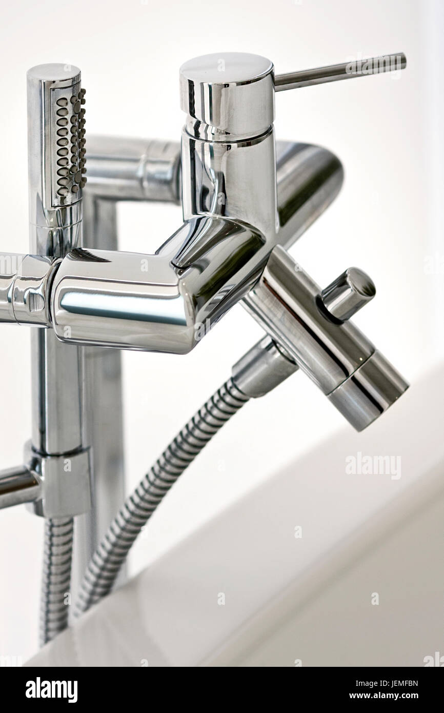 Closeup of modern glossy sanitary in a luxury design interior. Stock Photo