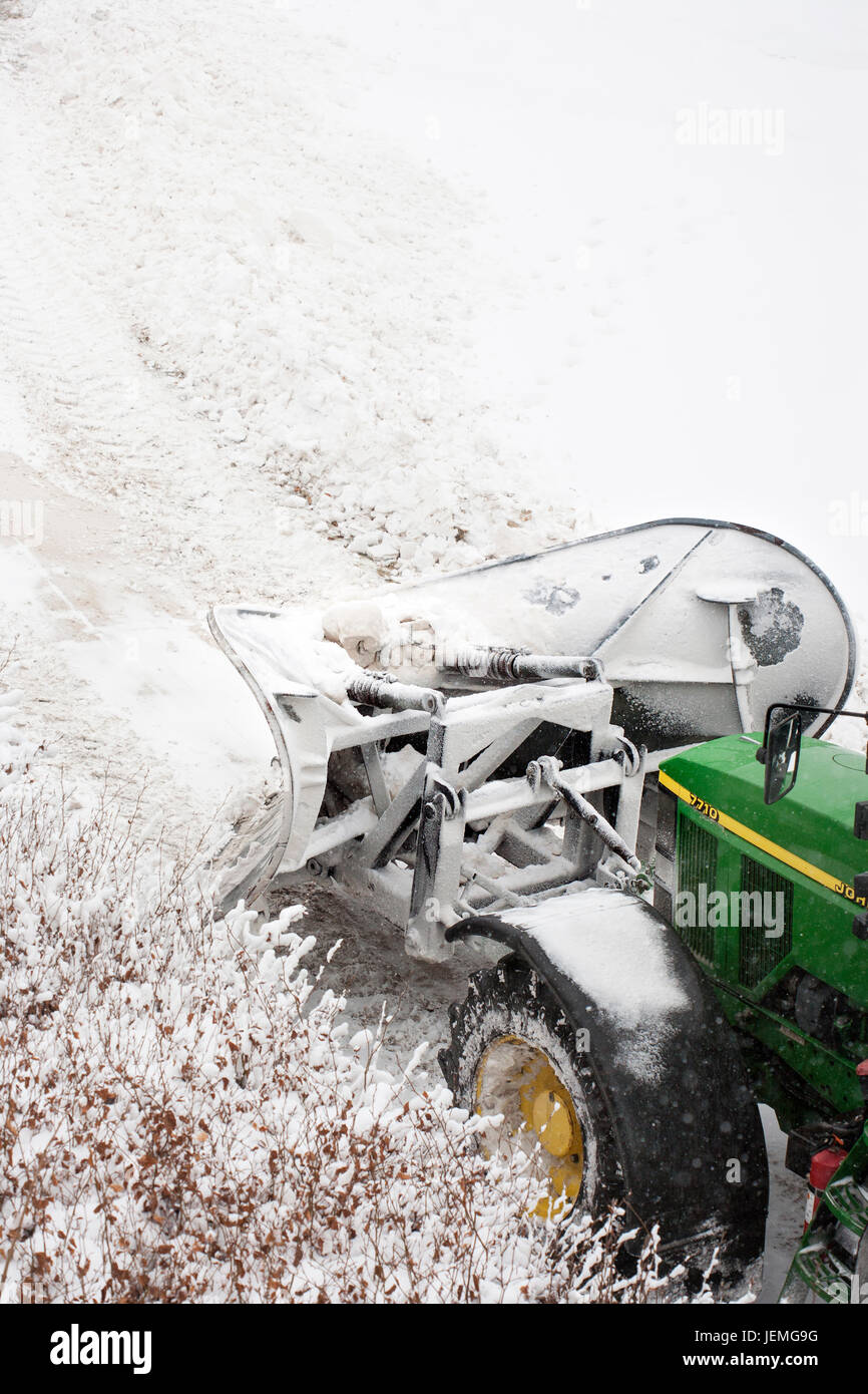 Snow plough working Stock Photo Alamy