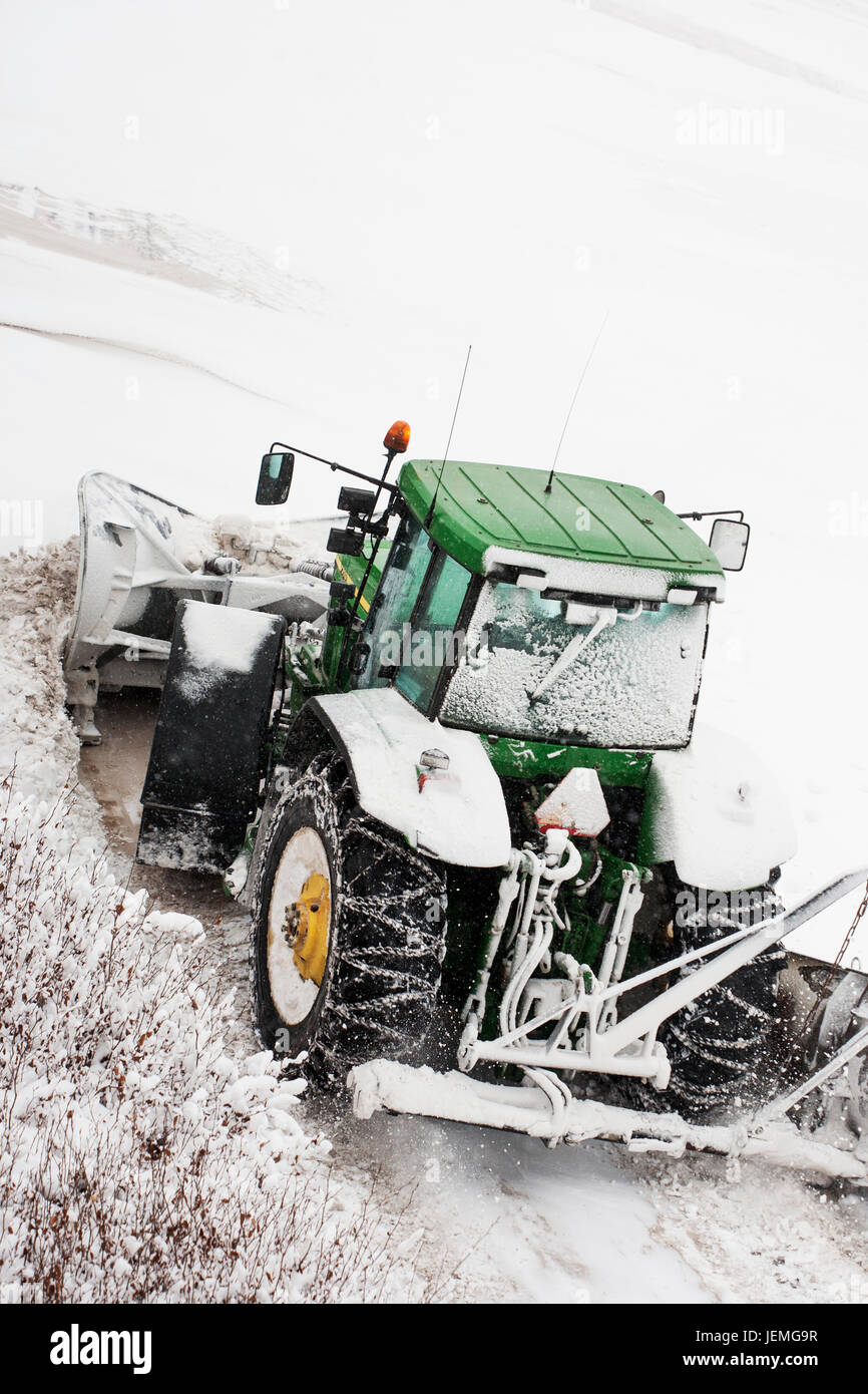 Snow plough working Stock Photo Alamy