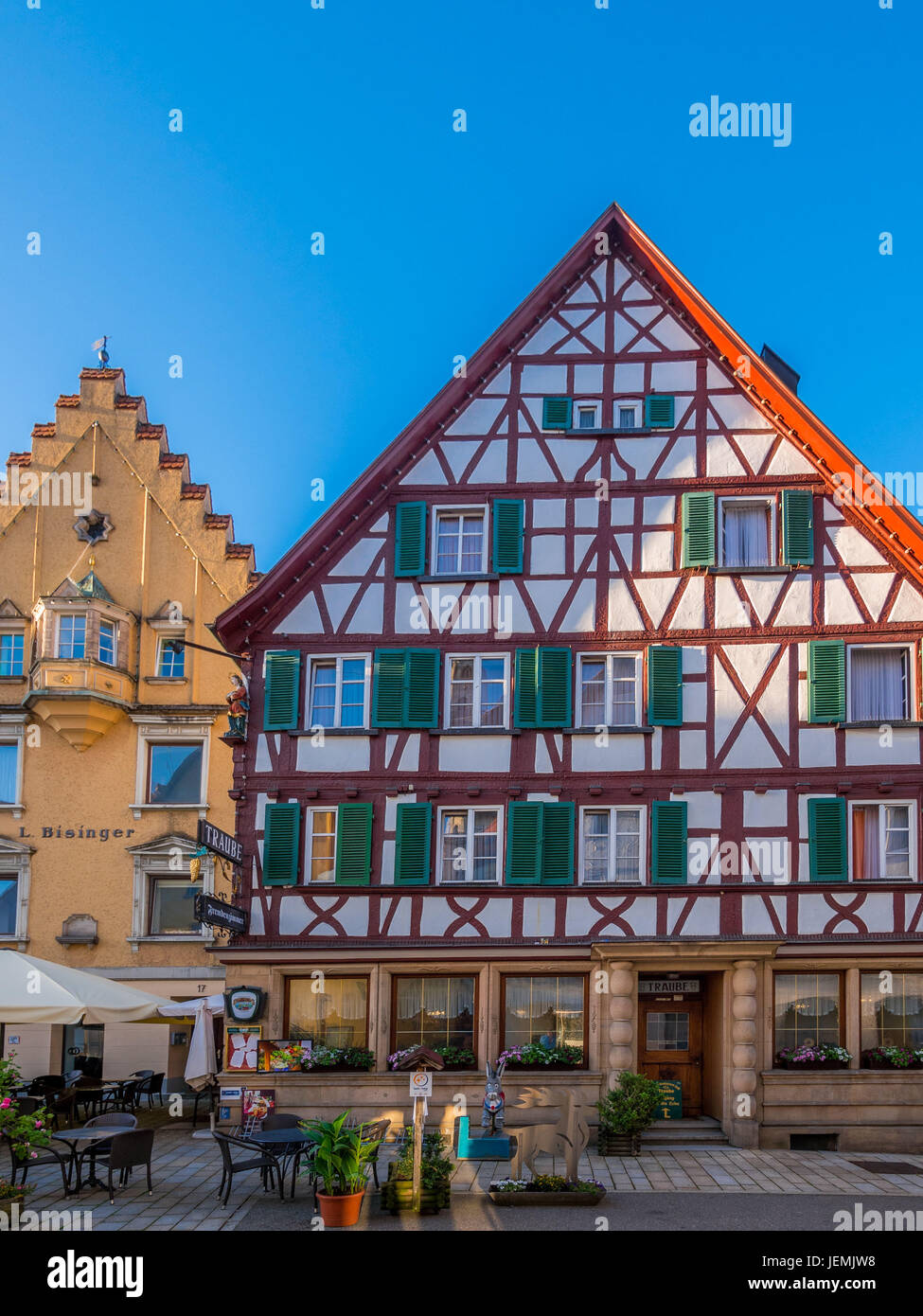 Half timbered house at he historic centre in Sigmaringen, Baden-Württemberg, Germany, Europe Stock Photo