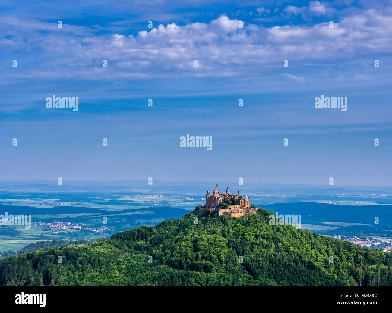 Burg Hohenzollern Castle, Swabian Alp, Baden-Wuerttemberg, Germany, Europe Stock Photo