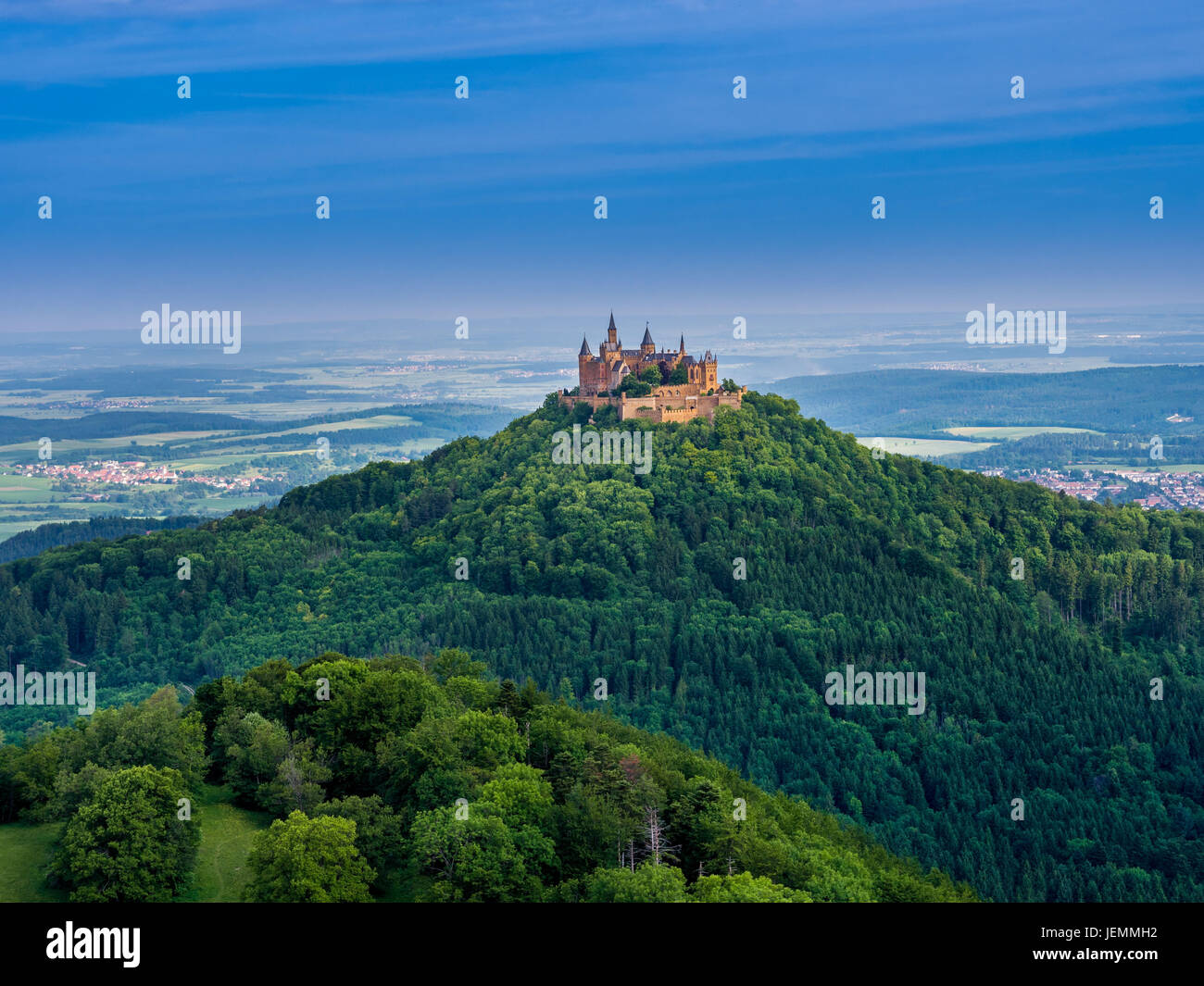 Burg Hohenzollern Castle, Swabian Alp, Baden-Wuerttemberg, Germany, Europe Stock Photo