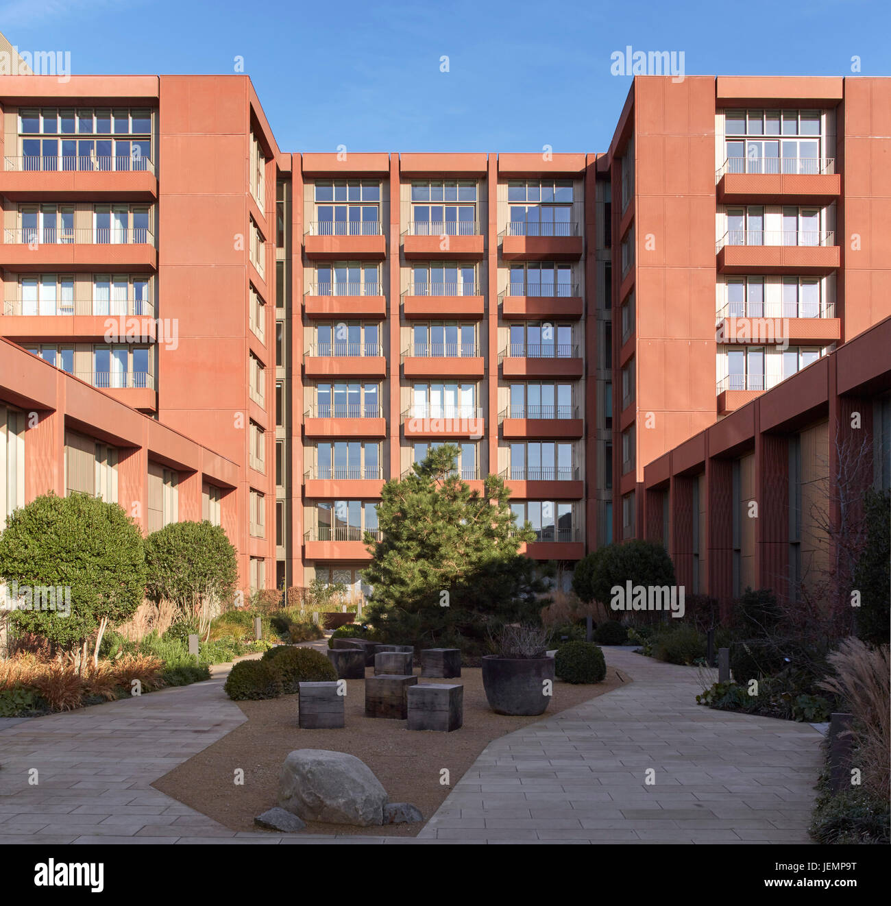 View on upper level with roof garden. Kings Cross Tapestry, London