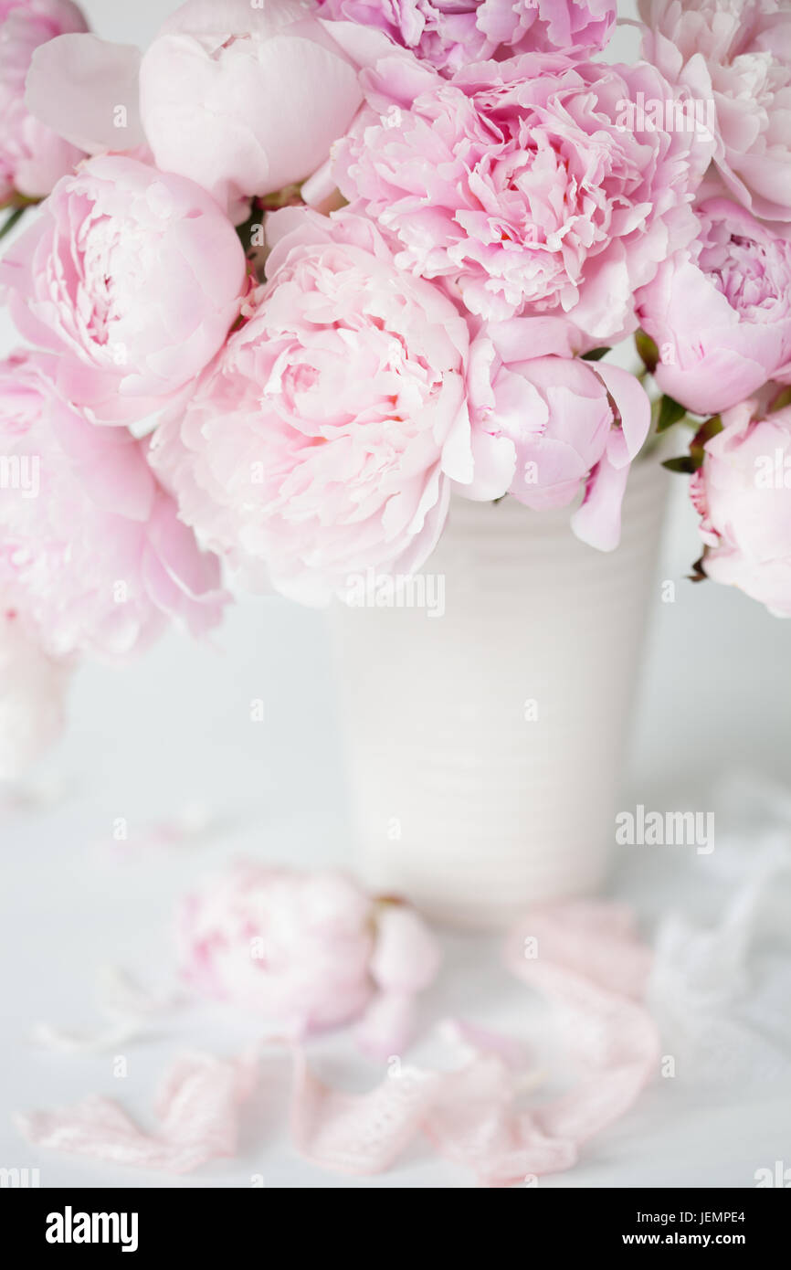 Pink Peony Bouquet Vase