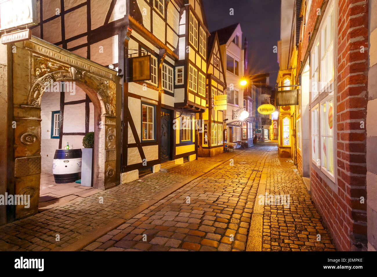 Medieval street Schnoor in Bremen, Germany Stock Photo