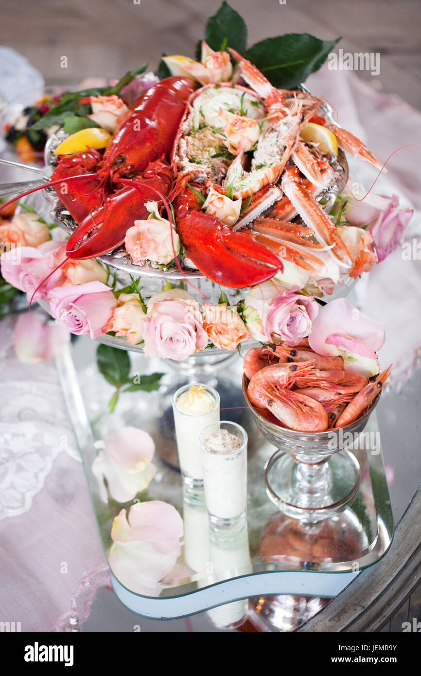 Seafood on table Stock Photo Alamy