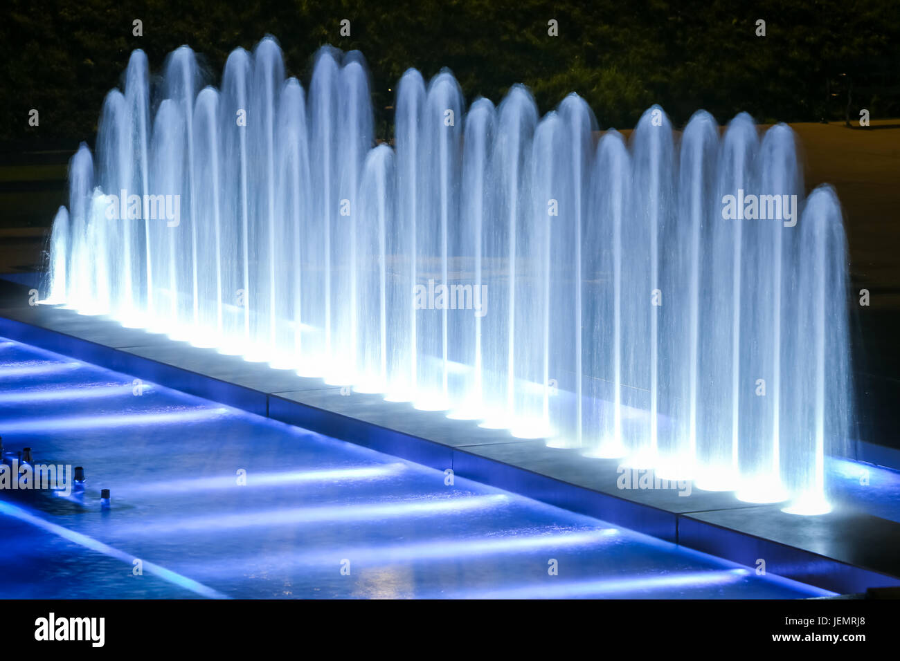 Water fountains at night in Zagreb, Croatia Stock Photo - Alamy