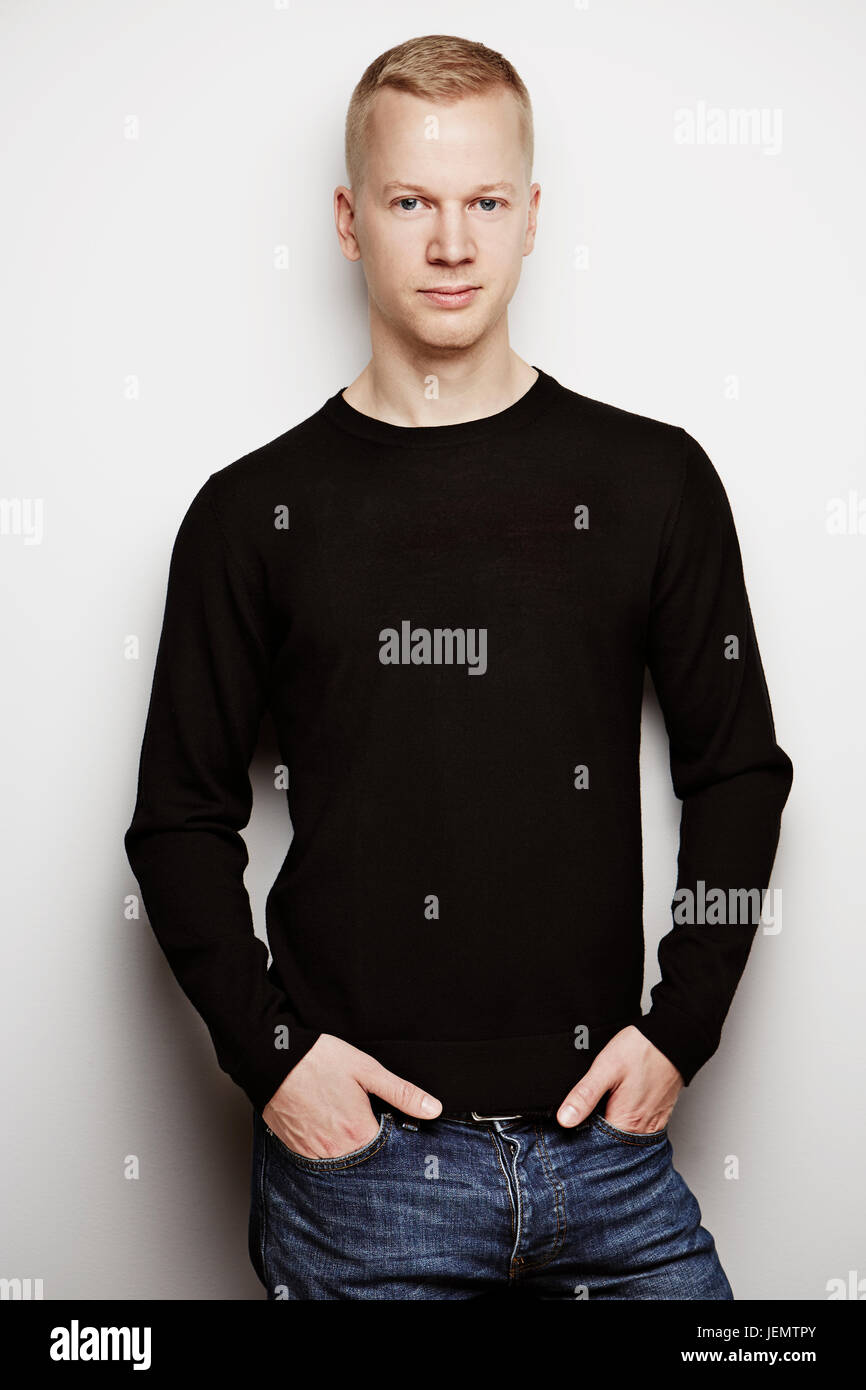Studio portrait three young men hi-res stock photography and images - Alamy