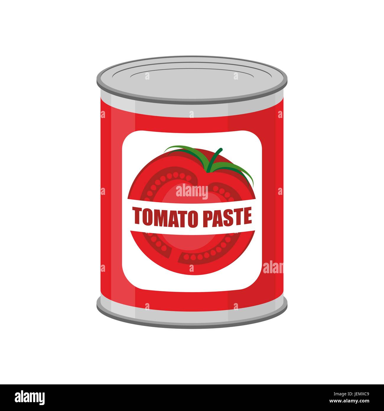 Tomato paste tin can. Canned food with tomatoes Stock Vector Image