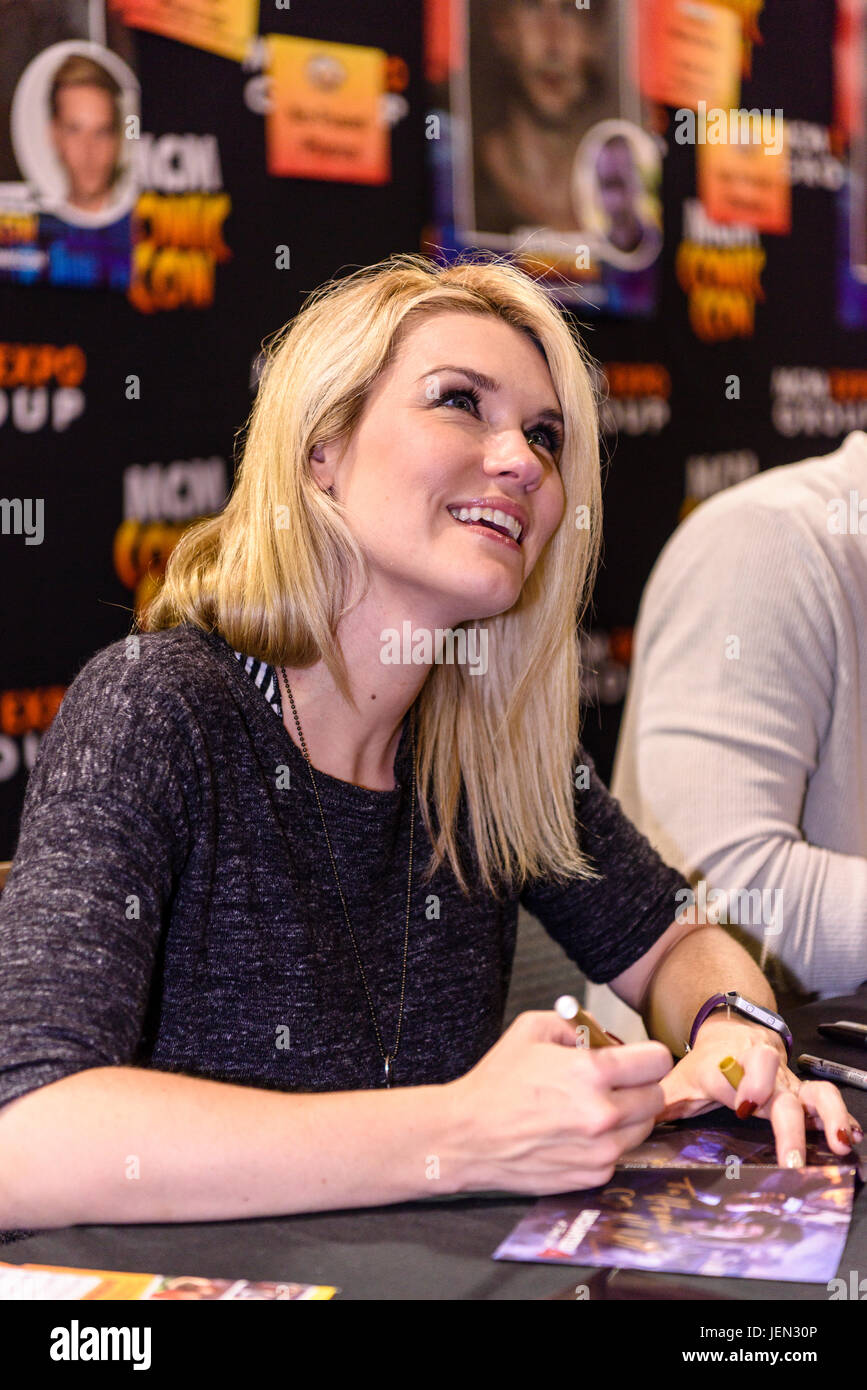 Lisburn, Northern Ireland.  25/06/2017 - Emily Rose signs autographs for fans at MCM Comicon Stock Photo