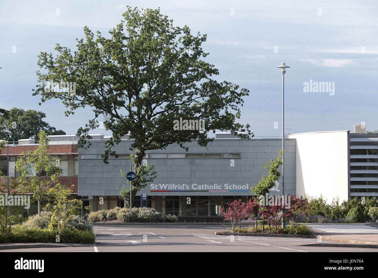 St Wilfrid's Catholic School, Crawley West Sussex, UK. 26th June, 2017. Headmasters stand accused of trying to sway the general election by attacking Tory policies. Families were sent a series of political messages – by post and on social media – in the run-up to the national vote on June 8. St Wilfrid's Catholic School sent out the anti-Tory tweet. It posted on April 21: ‘What about education, mental health services, the NHS, social care, still voting Conservative?' Credit: Nigel Bowles/Alamy Live News Stock Photo