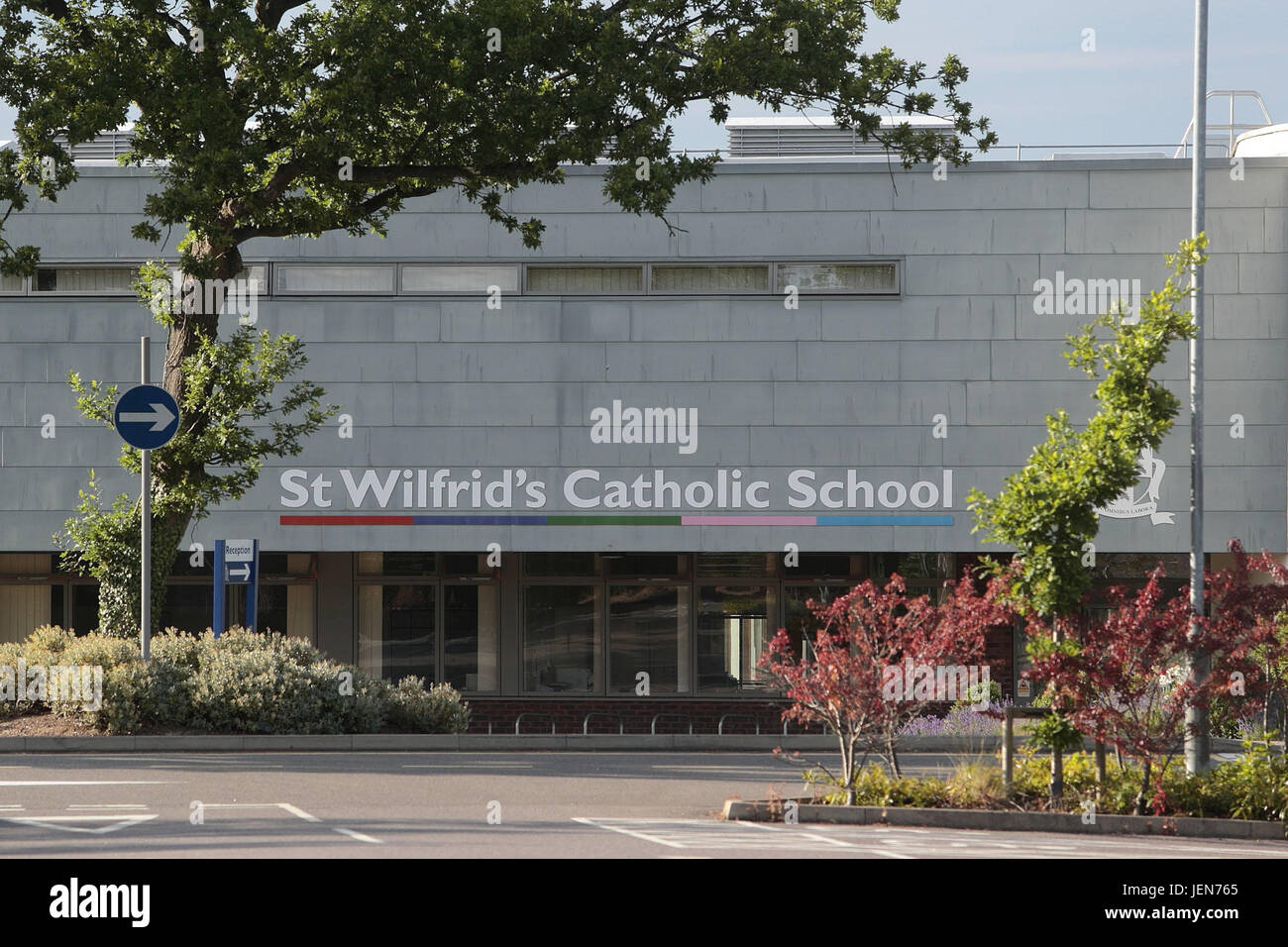 St Wilfrid's Catholic School, Crawley West Sussex, UK. 26th June, 2017. Headmasters stand accused of trying to sway the general election by attacking Tory policies. Families were sent a series of political messages – by post and on social media – in the run-up to the national vote on June 8. St Wilfrid's Catholic School sent out the anti-Tory tweet. It posted on April 21: ‘What about education, mental health services, the NHS, social care, still voting Conservative?' Credit: Nigel Bowles/Alamy Live News Stock Photo
