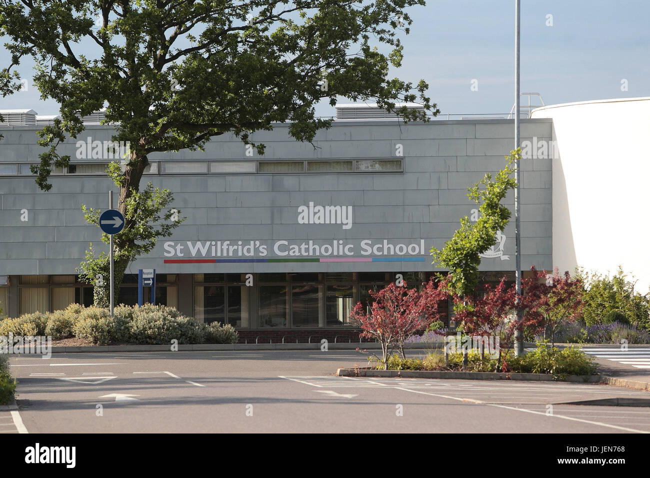 St Wilfrid's Catholic School, Crawley West Sussex, UK. 26th June, 2017. Headmasters stand accused of trying to sway the general election by attacking Tory policies. Families were sent a series of political messages – by post and on social media – in the run-up to the national vote on June 8. St Wilfrid's Catholic School sent out the anti-Tory tweet. It posted on April 21: ‘What about education, mental health services, the NHS, social care, still voting Conservative?' Credit: Nigel Bowles/Alamy Live News Stock Photo