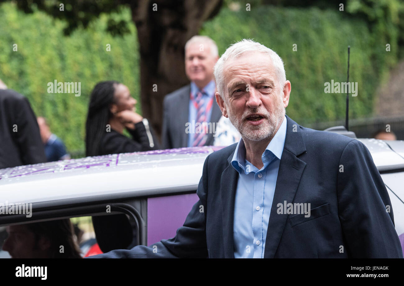 London 27th June 2017, Jeremy Corybn on College Green Westminster supporting Pride of Britain Credit: Ian Davidson/Alamy Live News Stock Photo