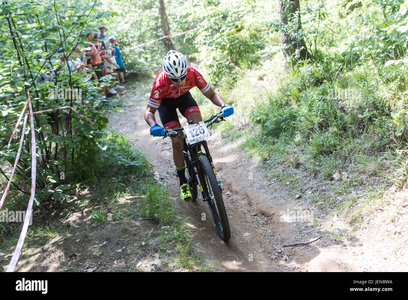 June 3rd 2017, Jelenia G&#xf3;ra, Poland; UCI Jelenia Gora Mountain Bike Race;  Wojciech Halejak (POL) Stock Photo