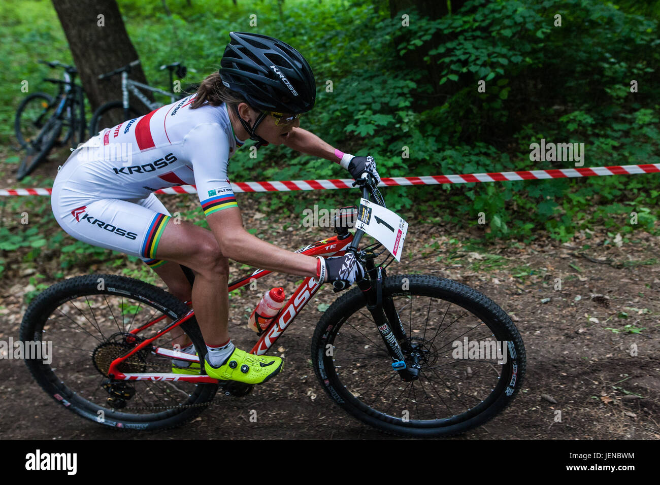 June 3rd 2017, Jelenia G&#xf3;ra, Poland; UCI Jelenia Gora Mountain Bike Race;  Maja Wloszczowska (POL) Stock Photo
